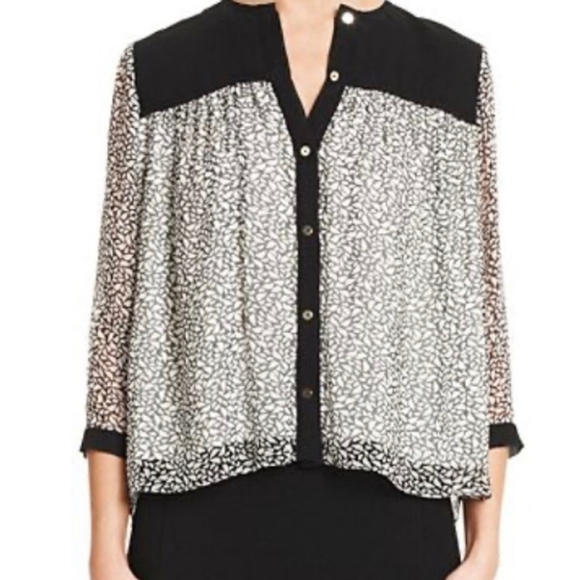Diane Von Furstenberg DVF Printed Marcy Top Silk 0 - Picture 8 of 8